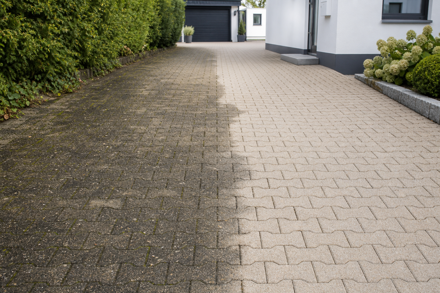 Gereinigter Gehweg
